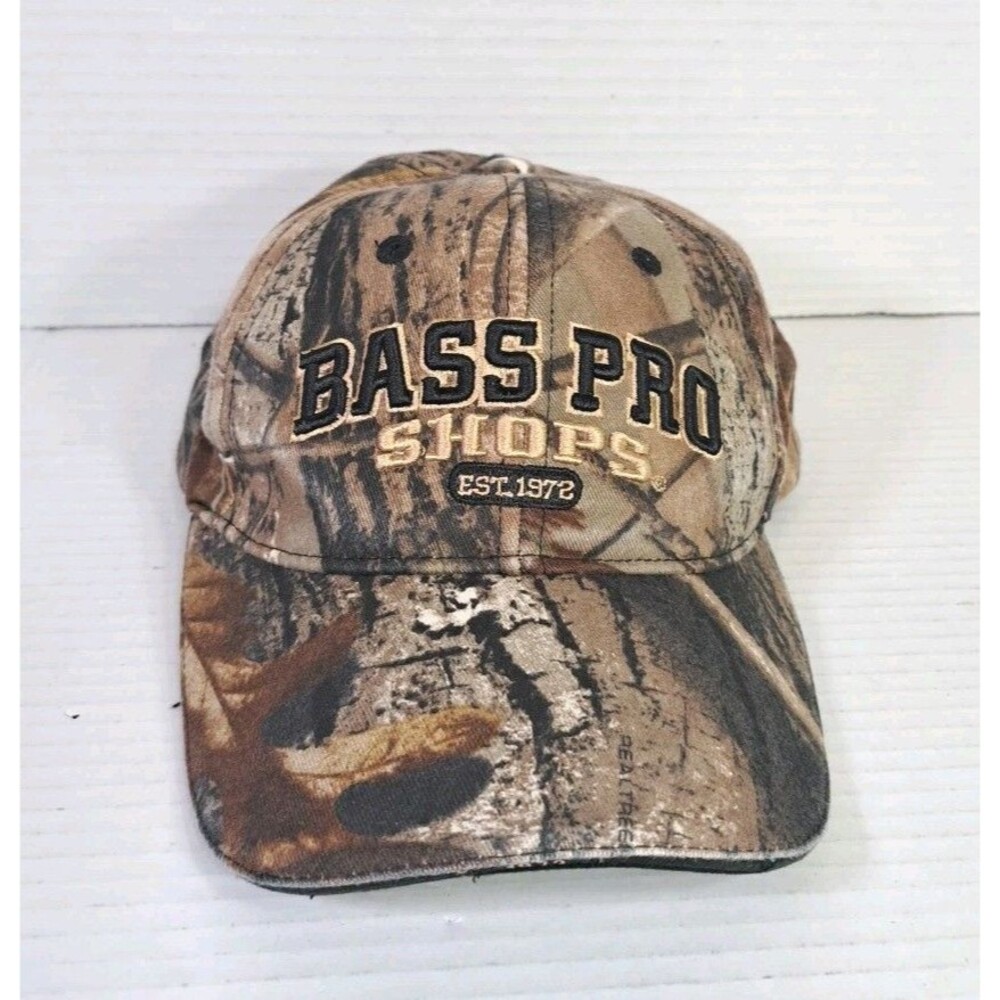 Bass Pro Shops 1972 Camo Hat Cap Green Adjustable Embroidered Fishing Hunting